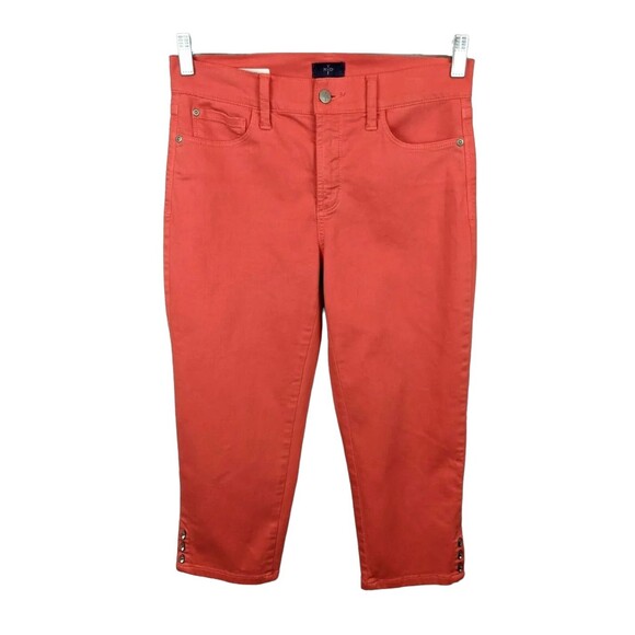 NYDJ Not Your Daughters Jeans Coral Lift Tuck Ariel Crop Jeans w Rhinestones  4 - Picture 1 of 11